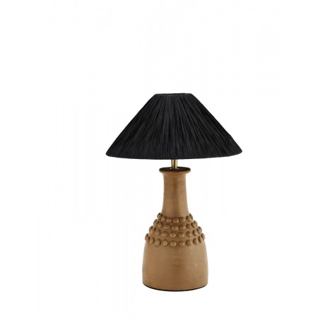 Terracotta table lamp w/ raffia