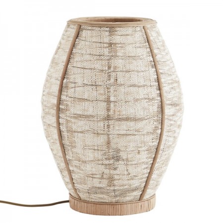 Bamboo table lamp w/ linen