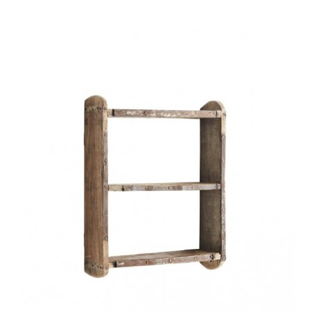 Re-used wooden brick mould shelf