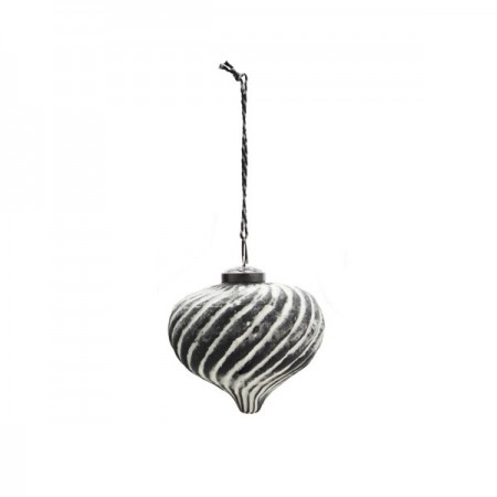 Hanging striped glass ornament