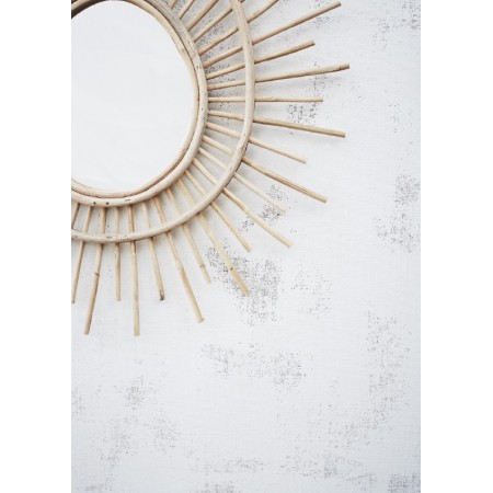 Oval mirror w/ bamboo frame